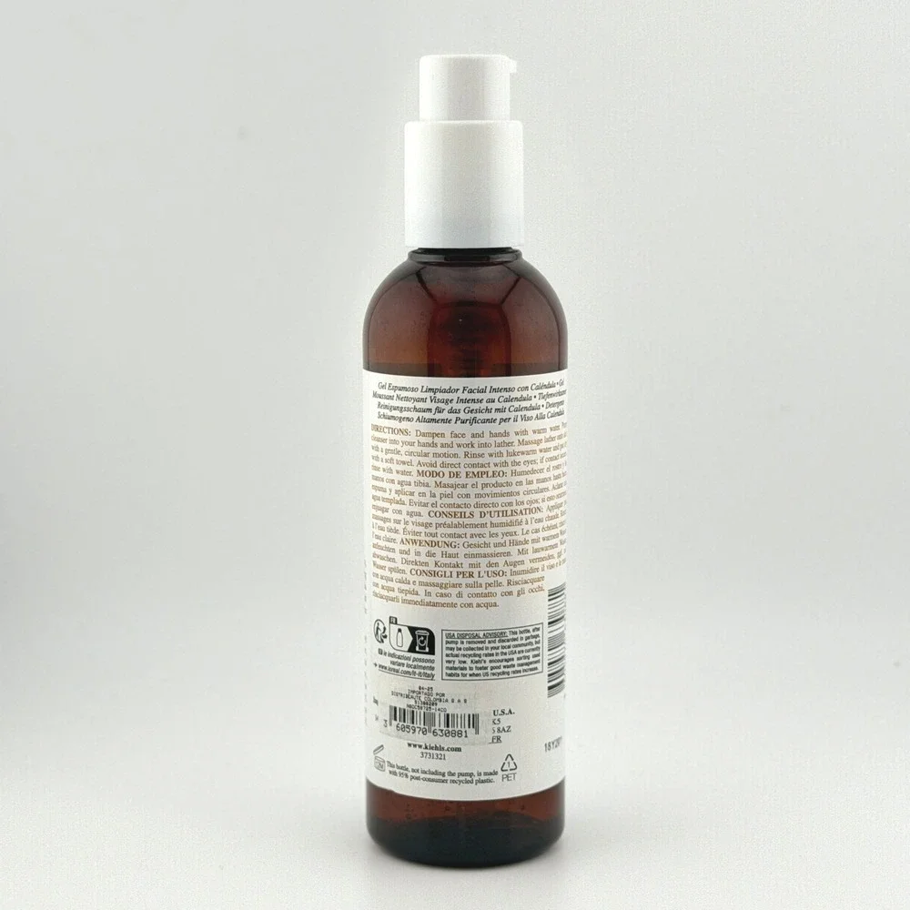 KIEHL'S CALENDULA `Deep Cleansing Foaming Face Wash 7.8 Fl Oz NEW Normal to Oily